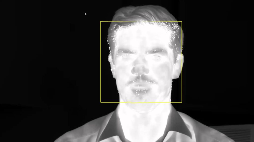 Termokamera rozpoznává v termogramu (obrazu) obličej